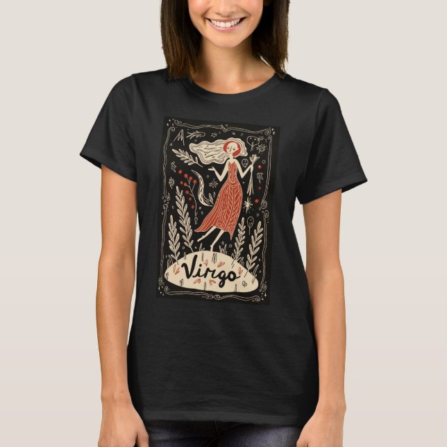 Camiseta Virgo - T-Shirt Celestial Zodiac Art (Frente)