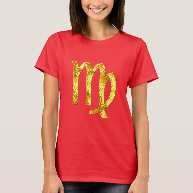 Camiseta virgo-tshirt-gold-red (Frente)