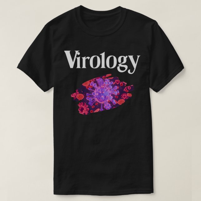 Camiseta Virologia vírus roxos (Frente do Design)
