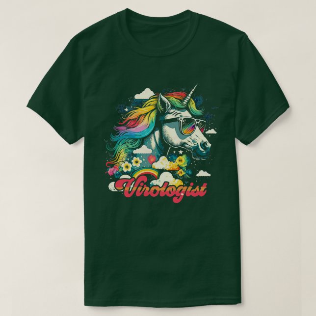 Camiseta Virologista do Rainbow Unicorn (Frente do Design)