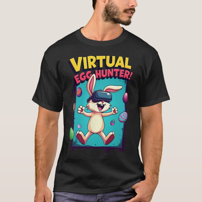 Camiseta Virtual Egg Hunter - Funny Gamer Bunny Vr Easter G (Frente)