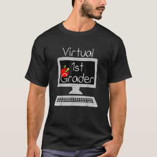 Camiseta Virtual First Grader Distance Learning Back To Sch