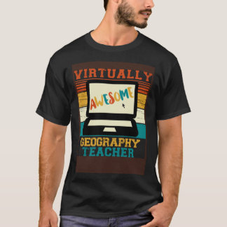 Camiseta Virtually Awesome Geography Teacher  Retro Men & W
