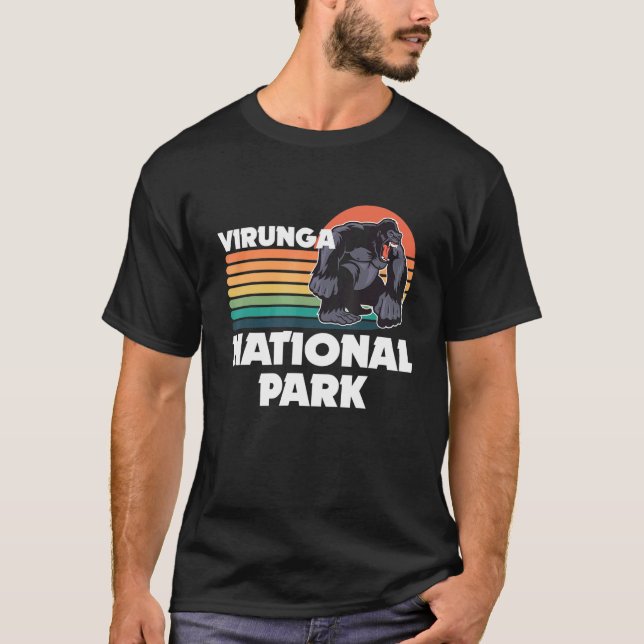 Camiseta Virunga Park em África Gorilla Safari Souvenir Con (Frente)