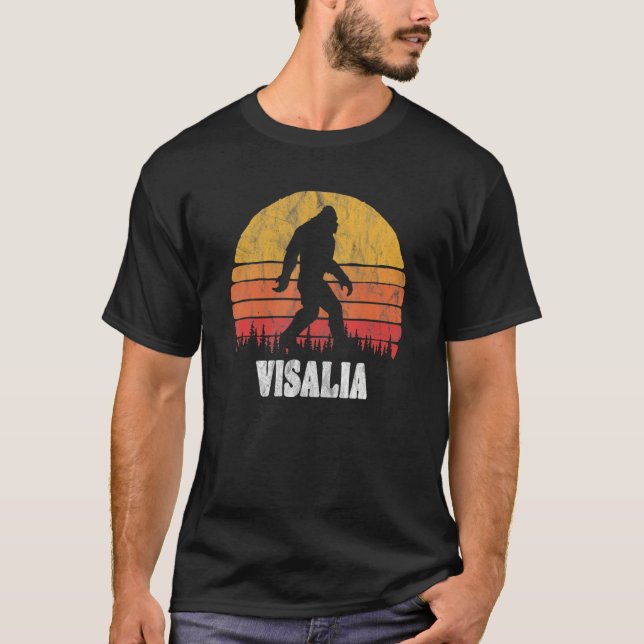 Camiseta Visalia Vintage Oighties Bigoot Retro Sunset (Frente)