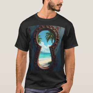 Camiseta Visão de buraco de fechadura do paraíso