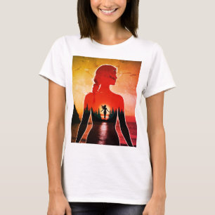 Camiseta Visão Dupla Reflexão de Montanha de Energia