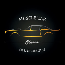 Camiseta Visão frontal de carro muscular clássico com desig