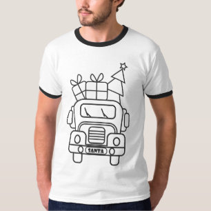 Camiseta Visão geral da frente do carro de Papais noeis de