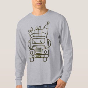 Camiseta Visão geral da frente do carro de Papais noeis de 