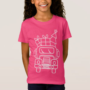 Camiseta Visão geral da frente do carro de Papais noeis de