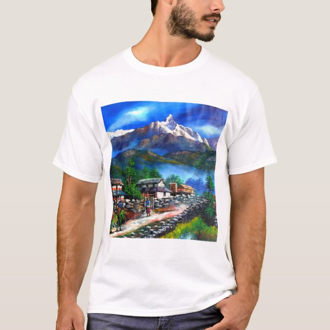 Camiseta Visão Panorâmica Do Everest Mountain Nepal (Frente)