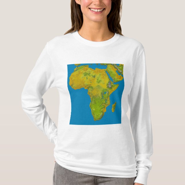 Camiseta Visão topográfica da África (Frente)