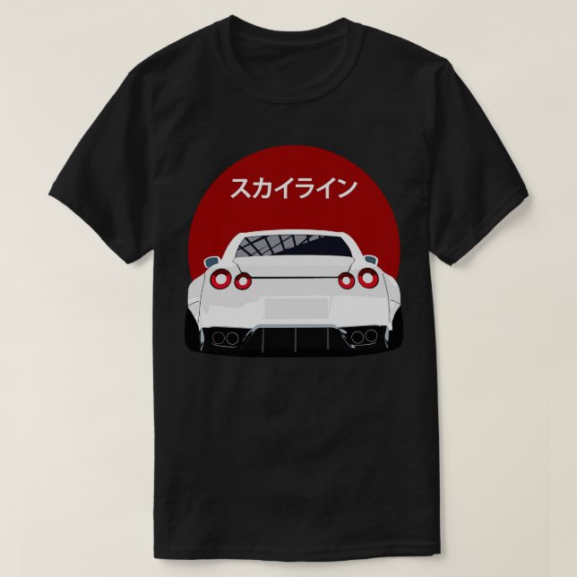 Camiseta Visão traseira do Nissan GTR r35 (Frente do Design)