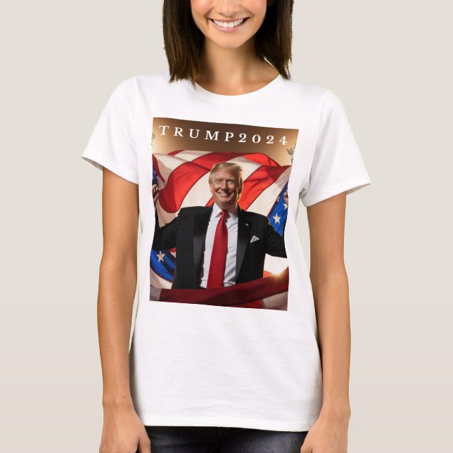 Camiseta "Visão Trump 2024: Negrito e Orgulhoso (Frente)