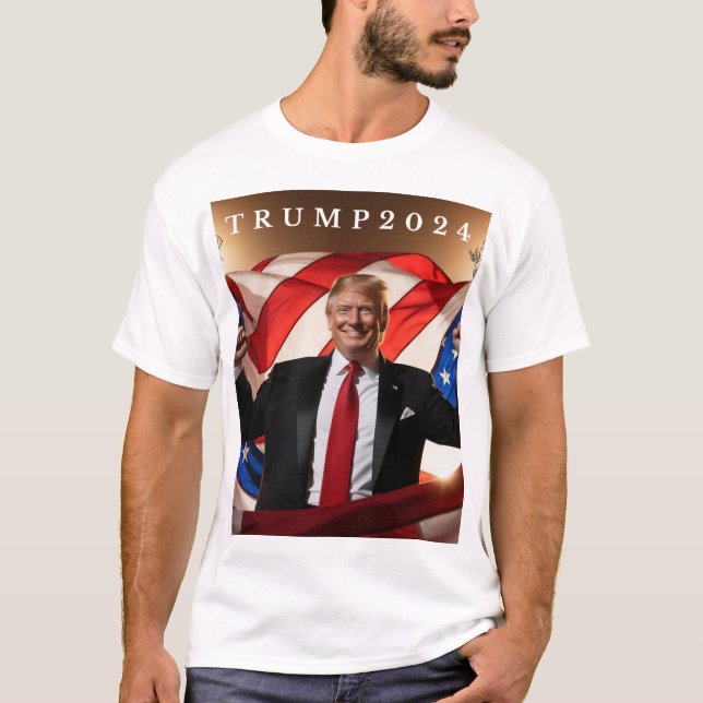Camiseta "Visão Trump 2024: Negrito e Orgulhoso (Frente)
