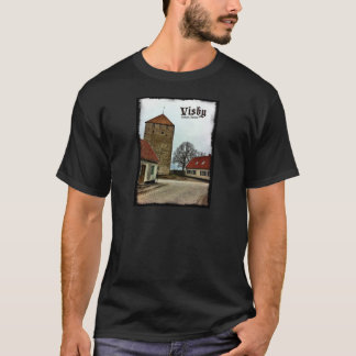 Camiseta Visby, Gotland, torre da suecia com beira escura