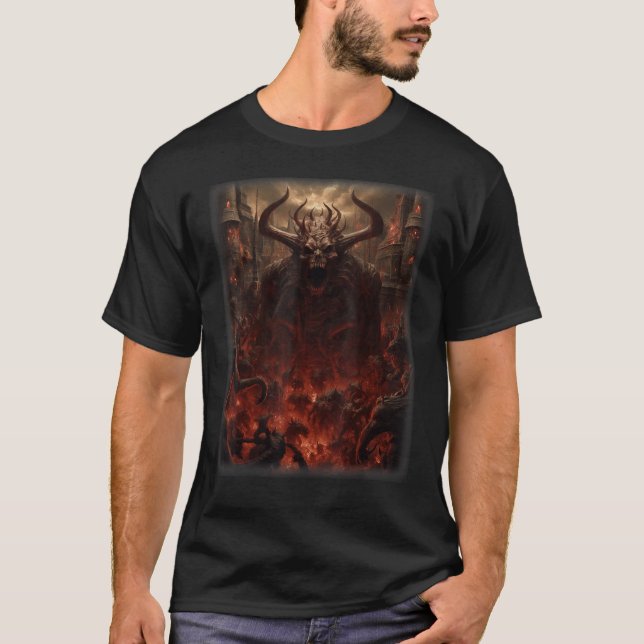 Camiseta Visions of Hell Satan Devils Demons Monster Skelet (Frente)