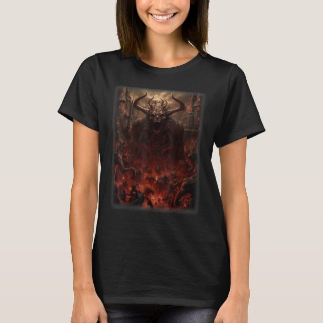 Camiseta Visions of Hell Satan Devils Demons Monster Skelet (Frente)