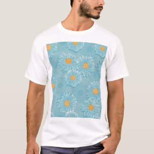 Camiseta Visitas: padrão de contorno floral.