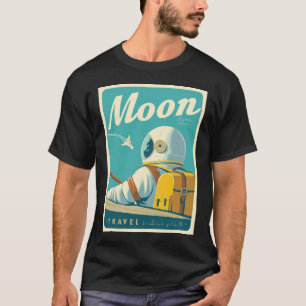 Camiseta Visite a Lua – Poster de Viagem Espacial Retro
