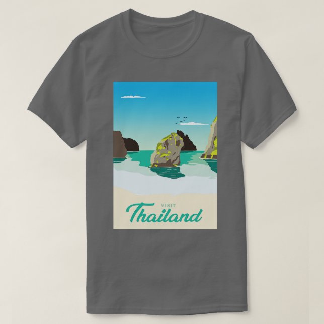 Camiseta Visite a praia tailandesa (Frente do Design)