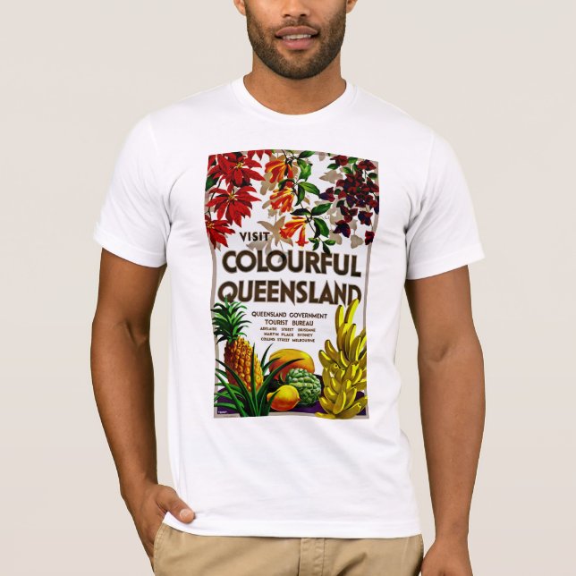 Camiseta Visite a Terra de Queensland Colorida (Frente)
