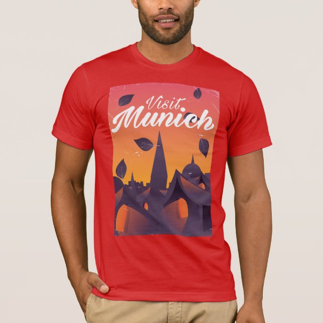 Camiseta Visite cartaz de viagem de Munique Alemanha (Frente)