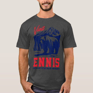 Camiseta Visite Ennis Alaska Design de Estilo Desvanecido O
