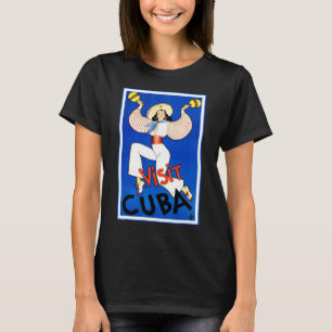 Camiseta Visite Havana, Cuba, Cartaz de Viagem Vintage Mara