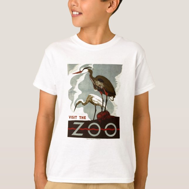 Camiseta Visite o jardim zoológico - o poster de WPA - (Frente)