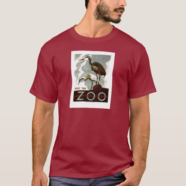 Camiseta Visite o jardim zoológico - o poster de WPA - (Frente)
