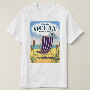 Camiseta Visite o oceano "Ir de avião"