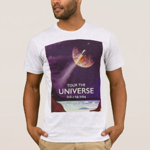 Camiseta Visite o poster de ficção científica do Univers