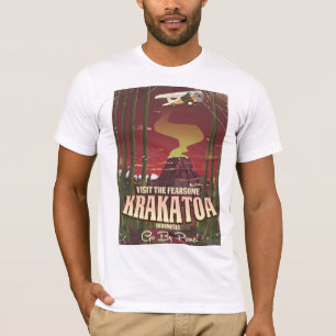 Camiseta Visite o poster de viagens temível de Krakatoa