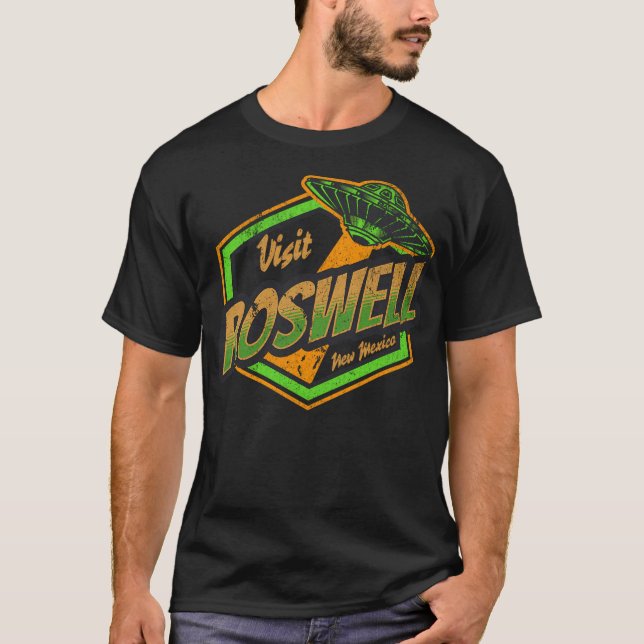 Camiseta Visite Roswell Novo México Ufo Design (Frente)