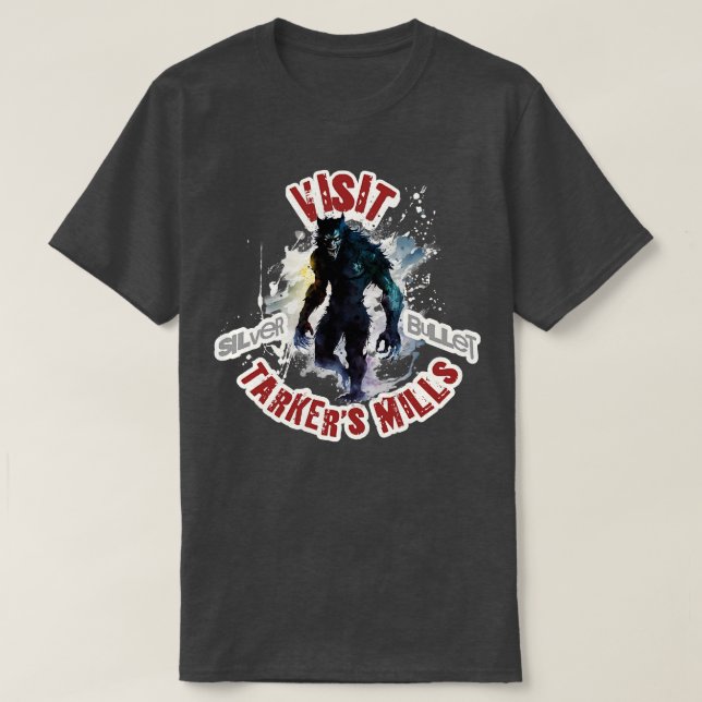 Camiseta Visite Tarkers Mills Silver Bullet Werewolf (Frente do Design)