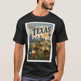 Camiseta Visite Texas Travel Vintage