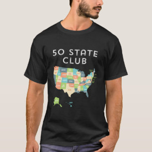 Camiseta Visite Todos Os 50 Estados Camiseiros Usa Mapa De