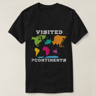 Camiseta Visitou 7 Continentes Mapa Mundial Colorido Explor
