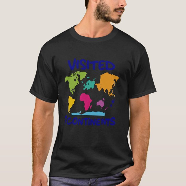 Camiseta Visitou 7 Continentes Mapa Mundial Explorado Viage (Frente)