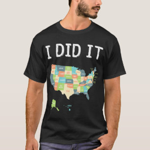 Camiseta Visitou o presente de 50 estados, presente de mapa