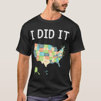 Camiseta Visitou o presente de 50 estados, presente de mapa