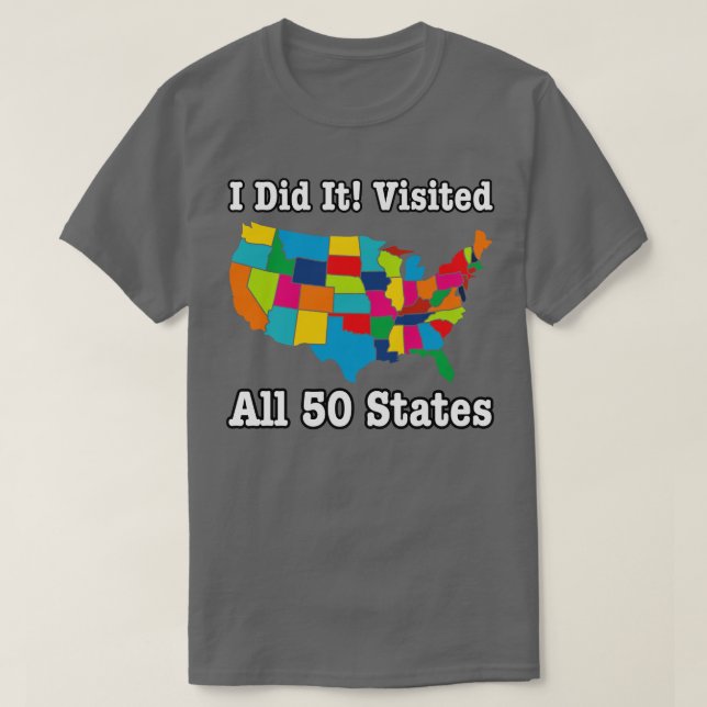 Camiseta Visitou todos os 50 Estados EUA (Frente do Design)