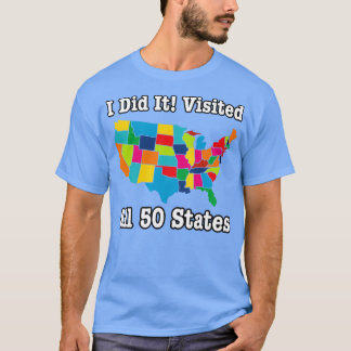 Camiseta Visitou todos os 50 Estados EUA