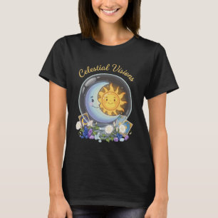 Camiseta Visões Celestiais Sol Fofo e Tarot da Lua Crysta