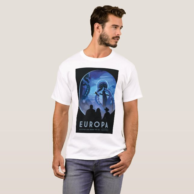 Camiseta Visões da NASA do Europa futuro (Frente Completa)