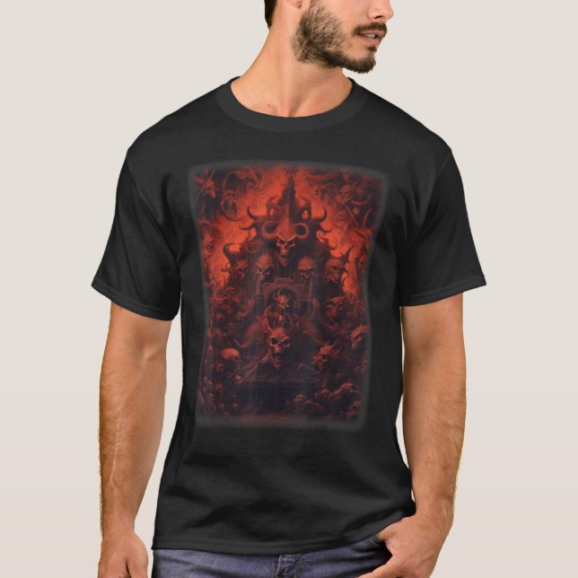 Camiseta Visões do Inferno Devils Satãs Demons Skelet Monst (Frente)