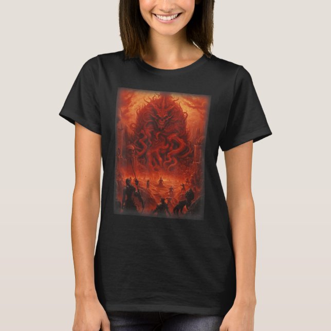 Camiseta Visões do Inferno Devils Satãs Demons Skelet Monst (Frente)