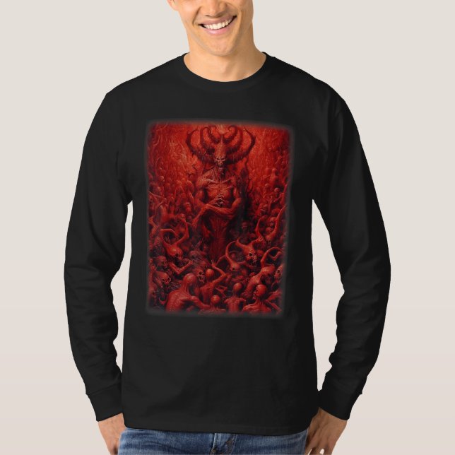 Camiseta Visões do Inferno Satanás Diabos Demônios Monstro  (Frente)